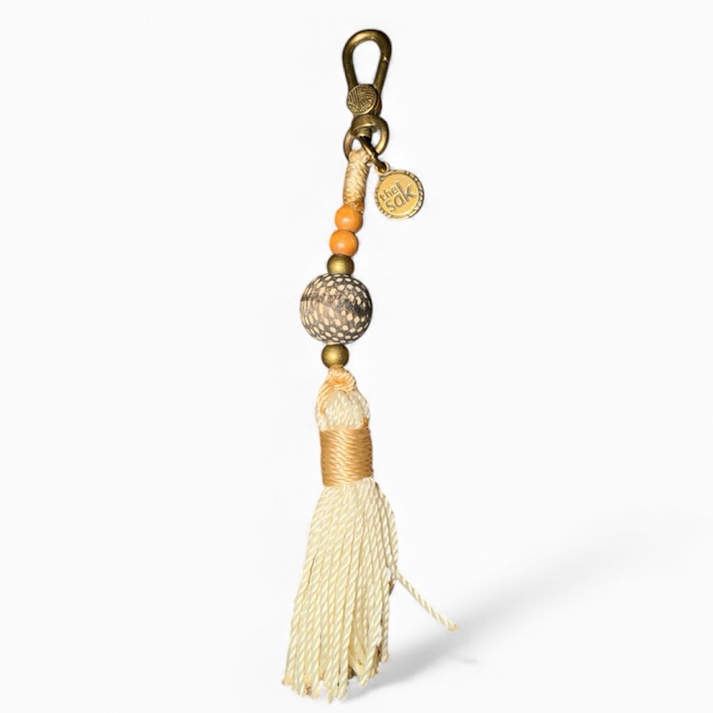 THE SAK Boho Beaded Tassel Bag Charm Keychain